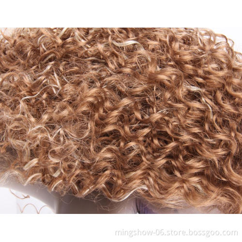 Short Water Wave Wigs for Black Women Synthetic Wigs Blonde Hair Bob Hairstyle High Temperature Fiber